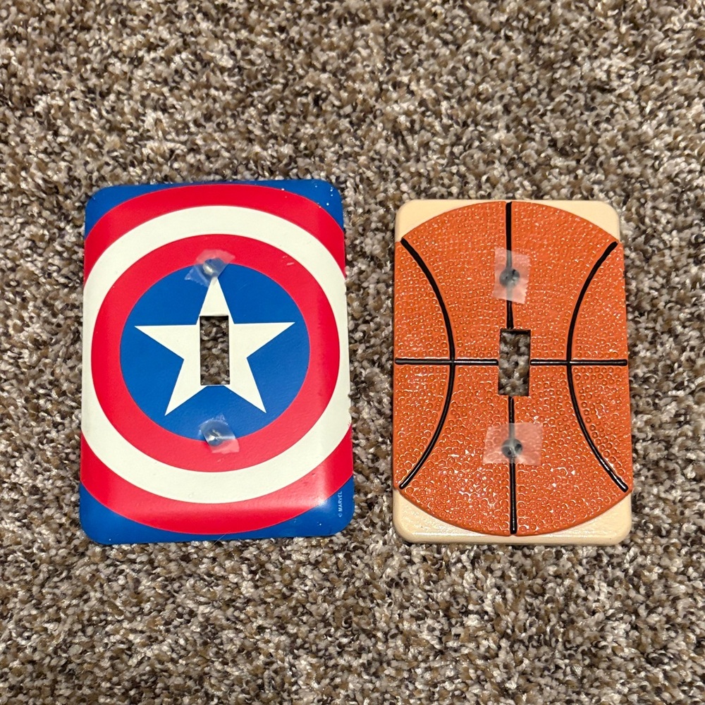 Captain America Shield & Basketball Light Switch Covers (price for one)